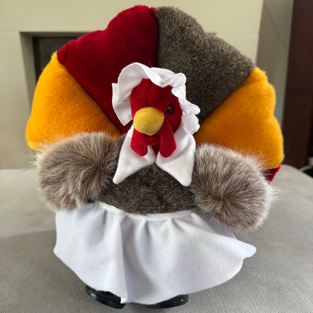 Homerbest Weighted Thanksgiving Turkey Plush Female Pilgrim 12” Fall Decor